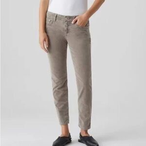 Closed Mid Rise Slim Velvet Jean in Mid Gray. Size 23.